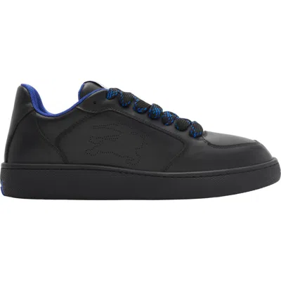 Burberry Terrace Leather Sneakers In Black