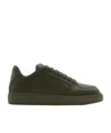Burberry Leather Stock Sneakers In Black