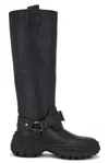 Burberry Harness-strap Leather Boot In Black