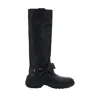 Burberry Elegant Black Leather Stomp Boots For Women