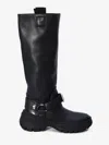 Burberry Leather Buckled Tall Boots
