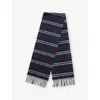 Burberry Storm Blue Ip Check Kids' Check-pattern Cashmere Scarf In Multi