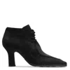 Burberry Storm Suede Ankle Boots In Black