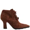 Burberry Storm Suede Ankle Boots In Brown