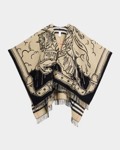 Burberry Stormy Knight Ekd Wool Cape In Brown