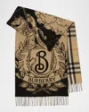 Burberry Stormy Knight Reversible Jacquard Check Cashmere Scarf