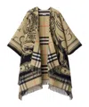 Burberry Stormy Knight Wool Cape In Green