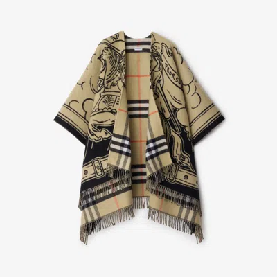 Burberry Stormy Knight Wool Cape In Sand