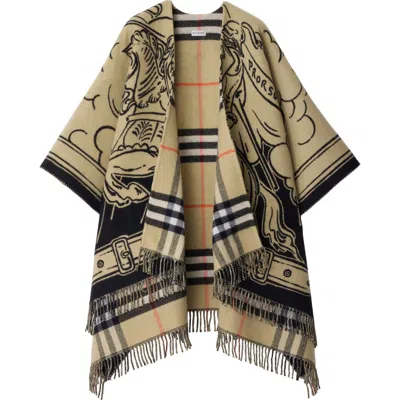 Burberry Stormy Knight Wool Cape In Yellow