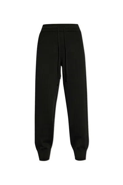 Burberry Embroidered-logo Knitted Track Pants In Black