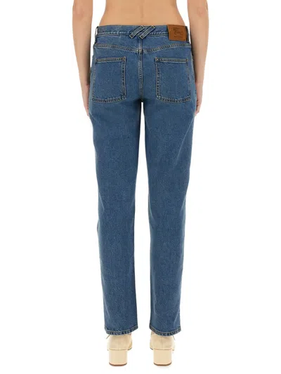 Burberry Straight Fit Denim Jeans In Blue