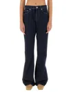Burberry Logo Patch Flared-leg Jeans In Denim
