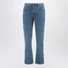 Burberry Straight Jeans In Mid Blue Denim In Black