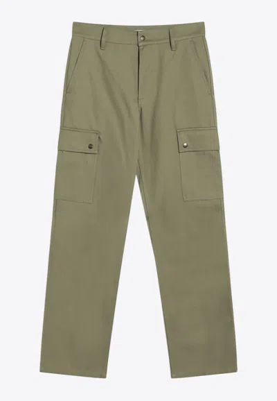 Burberry Straight-leg Garment-dyed Cotton-twill Cargo Trousers In Heron