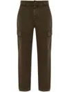 Burberry Cargo Trousers With Belt Loops And Stitch Detailing In Braun