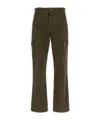 Burberry Cargo Trousers With Belt Loops And Stitch Detailing In Green