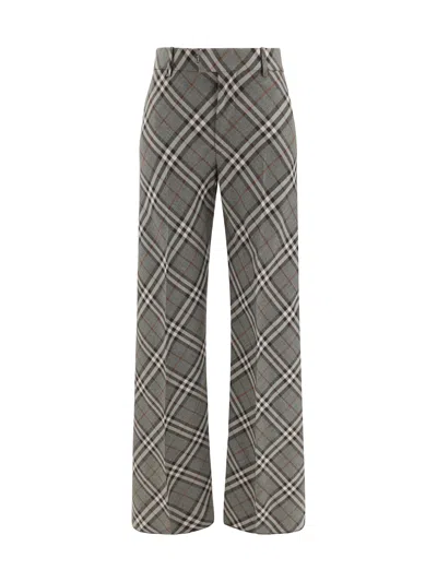 Burberry Straight Leg Check Wool Trousers In Crater Ip Check