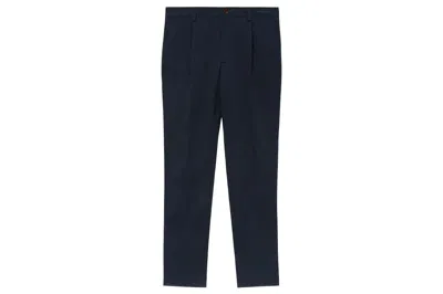 Pre-owned Burberry Straight Leg Cotton Tailored Trousers Navy