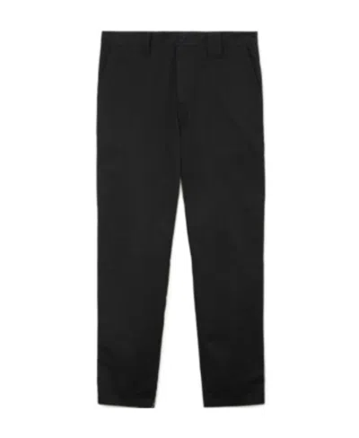 Burberry Straight-leg Cotton Trousers In Black