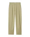 Burberry Adjustable Straps Wide-leg Cotton Pant In Green