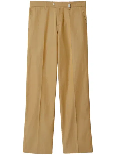 Burberry Men Cotton Trousers In Brown