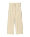 Shop Burberry Straight-leg Cotton Trousers In Nude
