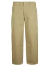 Burberry Straight-leg Cotton Trousers With Button Closure In Green