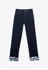 Burberry Logo Patch Flared-leg Jeans In Blue