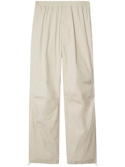 Burberry Straight-leg Drawstring Trousers In Ivory