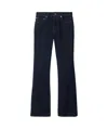 Burberry Straight Leg Trousers Contrast Stitching In Black