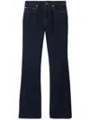 Burberry Straight Leg Trousers Contrast Stitching In Blue