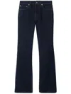 Burberry Straight Leg Trousers Contrast Stitching In Blue