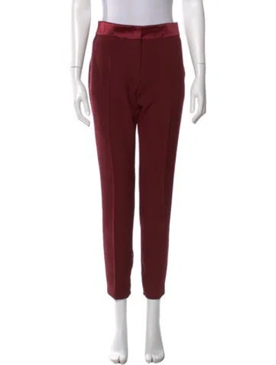 Pre-owned Burberry Straight Leg Pants In Burgundy