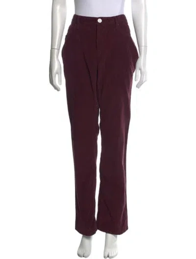 Pre-owned Burberry Straight Leg Pants In Burgundy