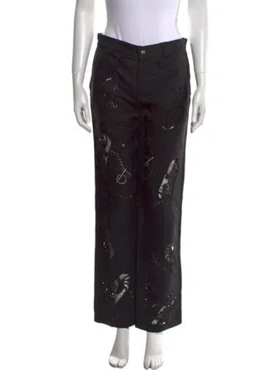 Pre-owned Burberry Straight Leg Pants W/ Tags In Black