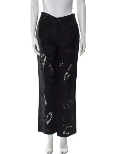 Pre-owned Burberry Straight Leg Pants W/ Tags In Black