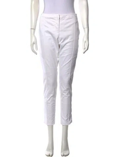 Pre-owned Burberry Straight Leg Pants In White