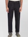 Burberry Straight Leg Rolled Cuff Denim Trousers In Black