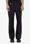 Burberry Suit Pants In Navy Blue Wool. Straight-leg Cut. Zippered Closure And Belt Clip. In Black