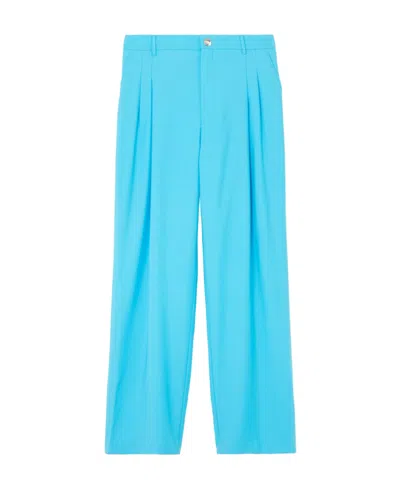 Burberry Straight-leg Tailored Trousers In Blue