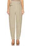 Burberry Khaki Linen Tailored Trousers