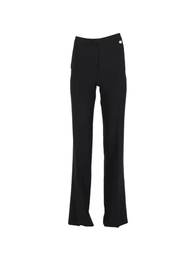 Pre-owned Burberry Straight-leg Trousers In Black