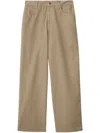 Burberry Men's Washed Twill Trousers In Neutrals