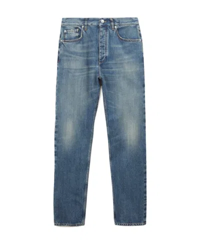 Burberry Straight-leg Washed Denim Trousers In Blue