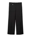 Burberry Suit Pants In Navy Blue Wool. Straight-leg Cut. Zippered Closure And Belt Clip. In Black