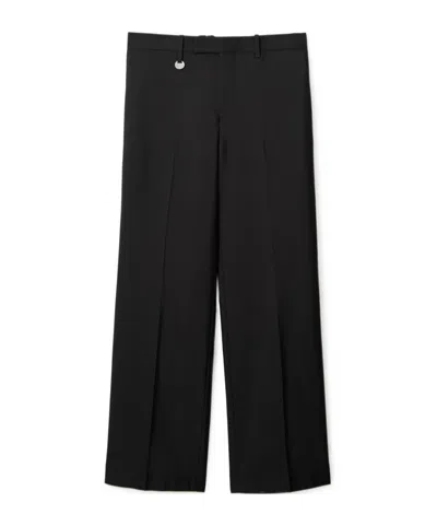 BURBERRY BURBERRY STRAIGHT-LEG LOGO CHARM TAILORED TROUSERS