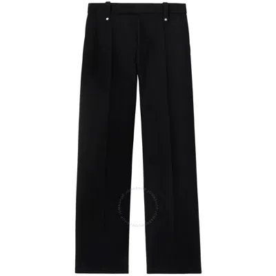 Burberry Straight Leg Wool Trousers In Black
