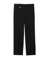 Burberry Suit Pants In Navy Blue Wool. Straight-leg Cut. Zippered Closure And Belt Clip. In Black