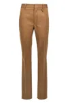 Burberry Straight Leg Trousers With Front Pleat In Brown