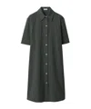 Burberry Straight-point Collar Cotton-blend Dress In Grey